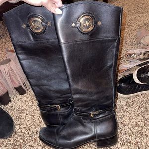 Michael Kors black riding boots.